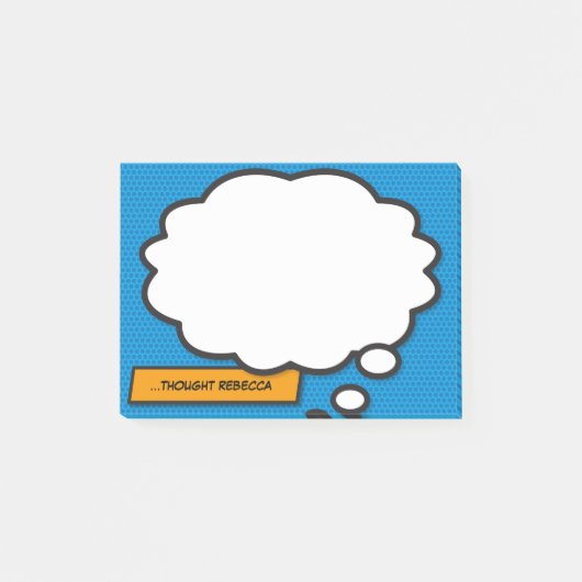 Modernes Personalisiertes Comic Buch Think Bubble Post-it Klebezettel (Vorderseite)