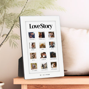 Modernes Personalisiertes Couple Liebe Story Foto Fotoplatte