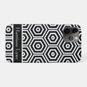 Modernes Personalisiertes Design in Schwarz/Weiß Case-Mate iPhone Hülle (Rückseite (Horizontal))