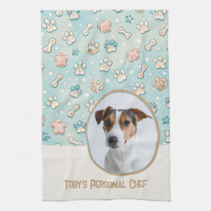 Modernes Personalisiertes Dog Paw Muster Geschirrtuch