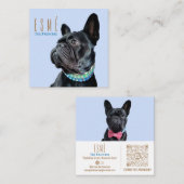 Modernes Personalisiertes Double Foto QR Esmé Quadratische Visitenkarte (Vorne/Hinten)