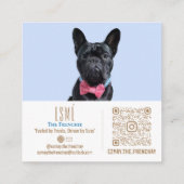 Modernes Personalisiertes Double Foto QR Esmé Quadratische Visitenkarte (Rückseite)