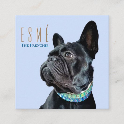 Modernes Personalisiertes Double Foto QR Esmé Quadratische Visitenkarte (Vorderseite)