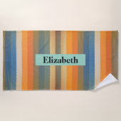 Modernes, Personalisiertes, farbenfrohes Muster Strandtuch (Vorderseite)