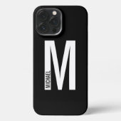 Modernes Personalisiertes, feines Monogramm und Na iPhone Hülle (Rückseite)
