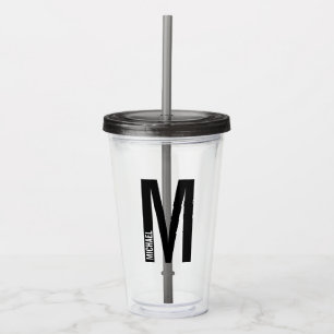 Modernes Personalisiertes Fettgewebe, Monogramm un Acryltrinkbecher