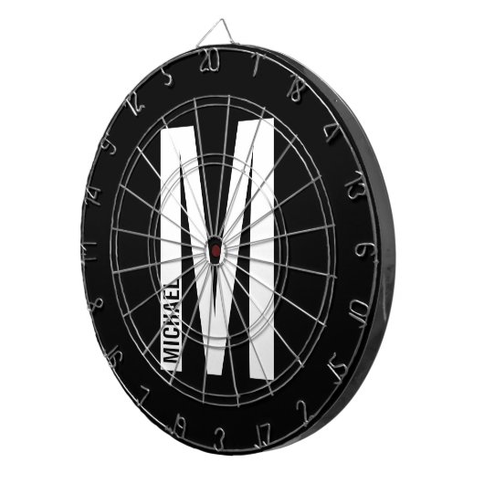 Modernes Personalisiertes Fettgewebe, Monogramm un Dartscheibe (Vorderseite rechts)