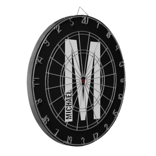 Modernes Personalisiertes Fettgewebe, Monogramm un Dartscheibe (Vorderseite Links)