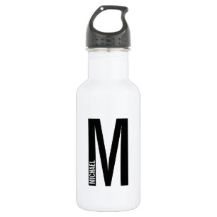 Modernes Personalisiertes Fettgewebe, Monogramm un Edelstahlflasche