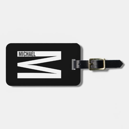 Modernes Personalisiertes Fettgewebe, Monogramm un Gepäckanhänger (Vorderseite horizontal)