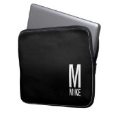 Modernes Personalisiertes Fettgewebe, Monogramm un Laptopschutzhülle (Vorderseite Links)