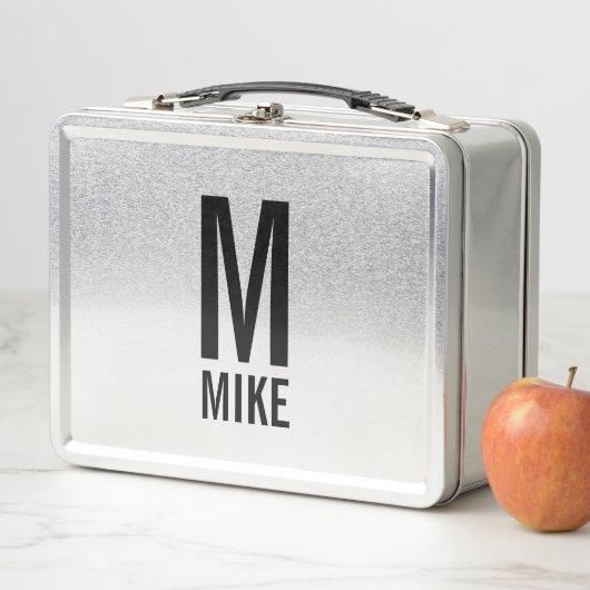 Modernes Personalisiertes Fettgewebe, Monogramm un Metall Lunch Box (Beispiel)