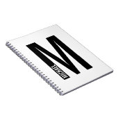 Modernes Personalisiertes Fettgewebe, Monogramm un Notizblock (Rechte Seite)