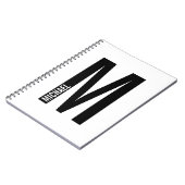 Modernes Personalisiertes Fettgewebe, Monogramm un Notizblock (Linke Seite)