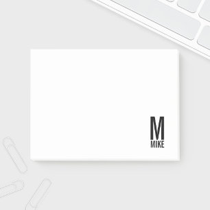 Modernes Personalisiertes Fettgewebe, Monogramm un Post-it Klebezettel