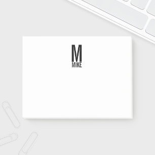 Modernes Personalisiertes Fettgewebe, Monogramm un Post-it Klebezettel