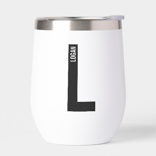 Modernes Personalisiertes Fettmonogramm und Name (Links)