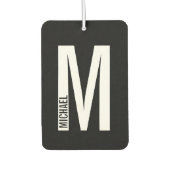 Modernes Personalisiertes Fettmonogramm und Name Autolufterfrischer (Vorderseite)