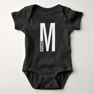 Modernes Personalisiertes Fettmonogramm und Name Baby Strampler