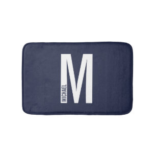 Modernes Personalisiertes Fettmonogramm und Name Badematte
