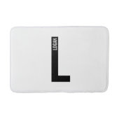 Modernes Personalisiertes Fettmonogramm und Name Badematte (Vorderseite)
