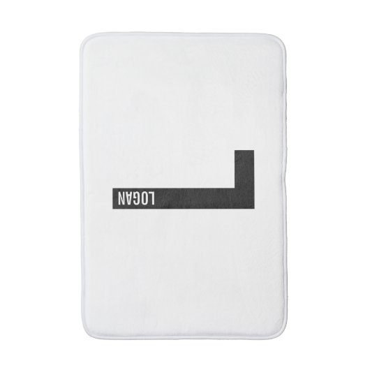 Modernes Personalisiertes Fettmonogramm und Name Badematte (Vorderseite Vertikal)