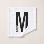 Modernes Personalisiertes Fettmonogramm und Name Badhandtuch Set (Waschlappen)