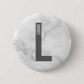 Modernes Personalisiertes Fettmonogramm und Name Button (Vorderseite)