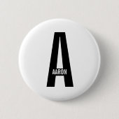 Modernes Personalisiertes Fettmonogramm und Name Button (Vorderseite)