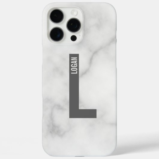 Modernes Personalisiertes Fettmonogramm und Name Case-Mate iPhone Hülle (Rückseite)