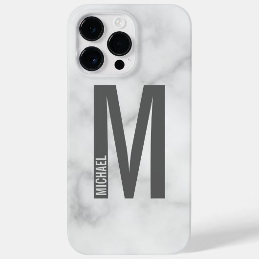 Modernes Personalisiertes Fettmonogramm und Name Case-Mate iPhone Hülle (Rückseite)