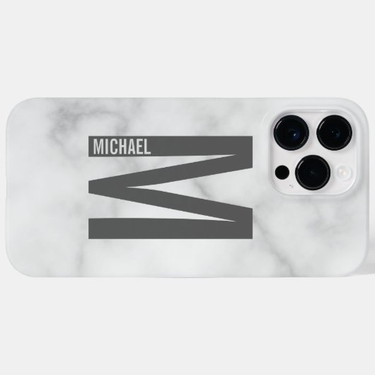 Modernes Personalisiertes Fettmonogramm und Name Case-Mate iPhone Hülle (Rückseite (Horizontal))