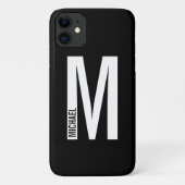 Modernes Personalisiertes Fettmonogramm und Name Case-Mate iPhone Hülle (Rückseite)