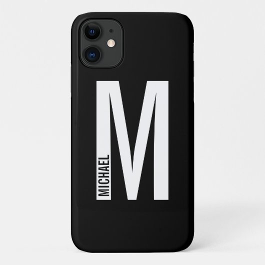 Modernes Personalisiertes Fettmonogramm und Name Case-Mate iPhone Hülle (Rückseite)