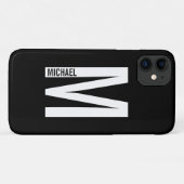 Modernes Personalisiertes Fettmonogramm und Name Case-Mate iPhone Hülle (Rückseite (Horizontal))