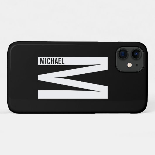 Modernes Personalisiertes Fettmonogramm und Name Case-Mate iPhone Hülle (Rückseite (Horizontal))