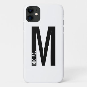 Modernes Personalisiertes Fettmonogramm und Name Case-Mate iPhone Hülle