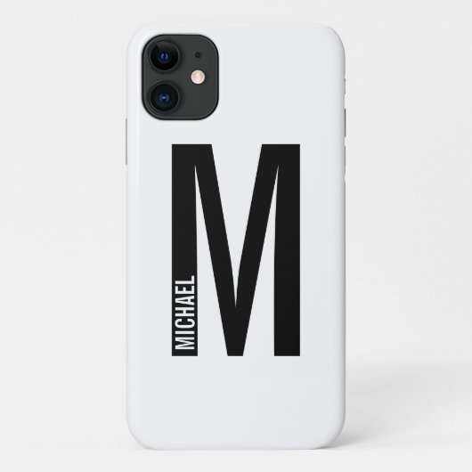 Modernes Personalisiertes Fettmonogramm und Name Case-Mate iPhone Hülle (Rückseite)