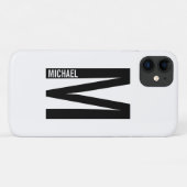 Modernes Personalisiertes Fettmonogramm und Name Case-Mate iPhone Hülle (Rückseite (Horizontal))