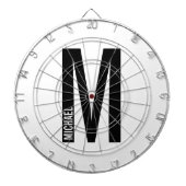 Modernes Personalisiertes Fettmonogramm und Name Dartscheibe (vorne)