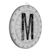 Modernes Personalisiertes Fettmonogramm und Name Dartscheibe (Vorderseite Links)
