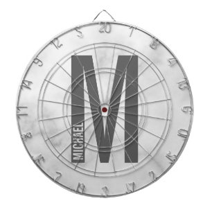 Modernes Personalisiertes Fettmonogramm und Name Dartscheibe