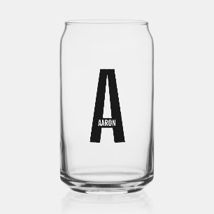 Modernes Personalisiertes Fettmonogramm und Name Dosenglas