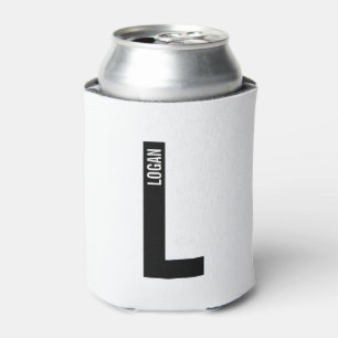 Modernes Personalisiertes Fettmonogramm und Name Dosenkühler