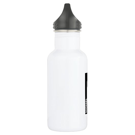 Modernes Personalisiertes Fettmonogramm und Name Edelstahlflasche (Links)