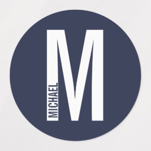 Modernes Personalisiertes Fettmonogramm und Name Etiketten