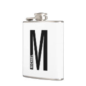 Modernes Personalisiertes Fettmonogramm und Name Flachmann (Links)