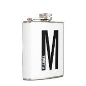 Modernes Personalisiertes Fettmonogramm und Name Flachmann (Rechts)