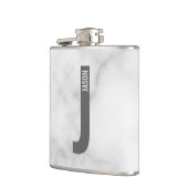 Modernes Personalisiertes Fettmonogramm und Name Flachmann (Links)