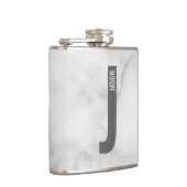 Modernes Personalisiertes Fettmonogramm und Name Flachmann (Rechts)